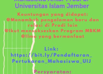 PENDAFTARAN PROGRAM PERTUKARAN MAHASISWA ANTAR PROGRAM STUDI DI LINGKUNGAN UNIVERSITAS ISLAM JEMBER